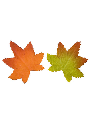 20 jesenskih listov 5.5 cm rumena, zelena in oranžna