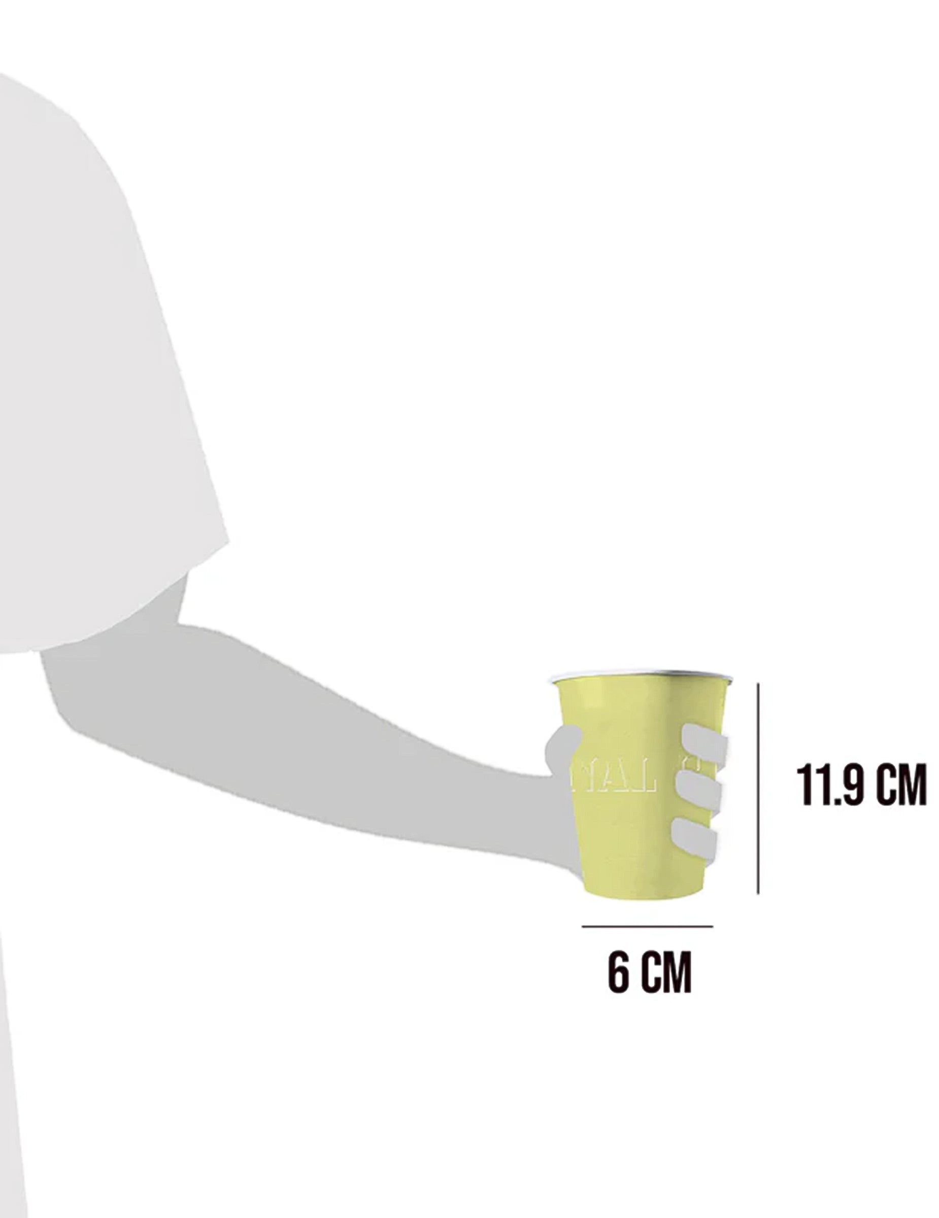 Dimensions des gobelets américains en carton recyclable pour fête jaune pastel