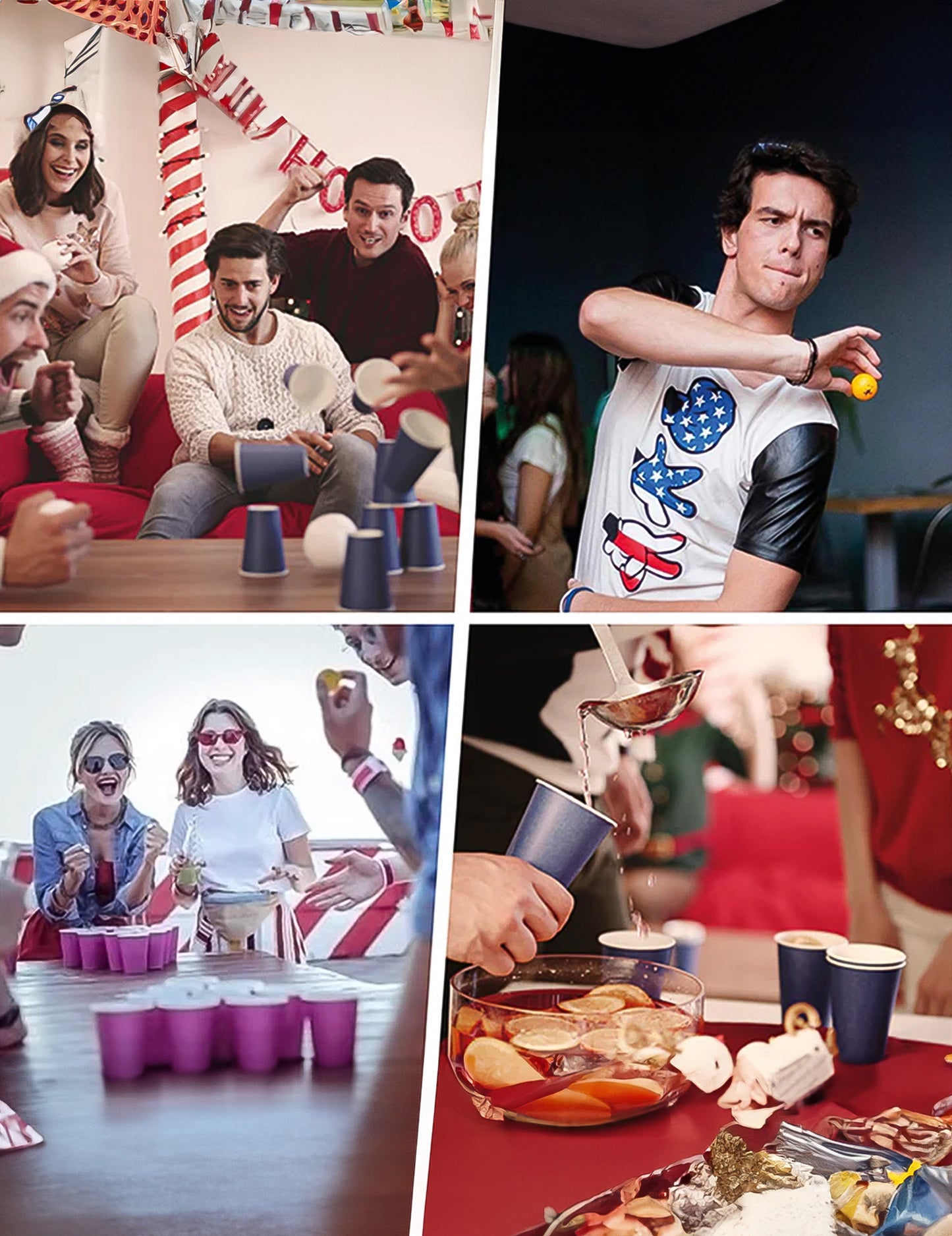 Mise en situation des gobelets américains en carton recyclable pour fête