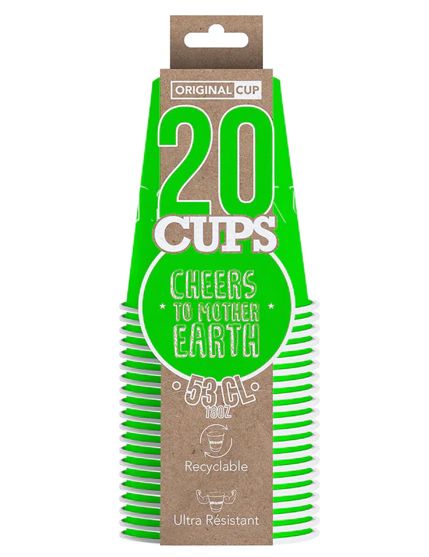 20 ameriških skodelic, ki jih je mogoče reciklirati zeleni karton 53 Cl