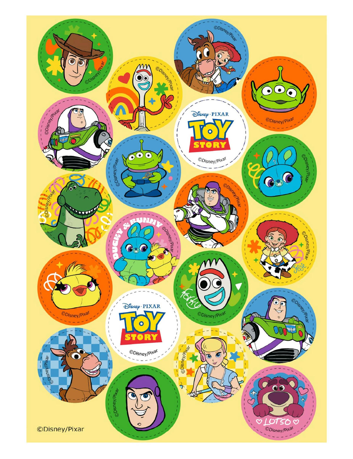 20 Mini jedilnih diskov Toy Story™ 3,4 cm