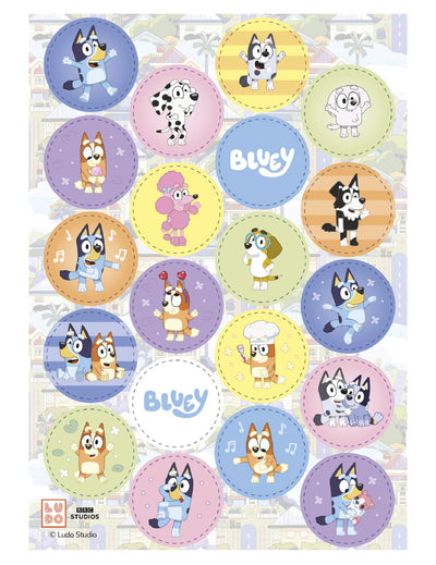 20 mini jedilnih diskov Bluey in Bingo™ 3,4 cm