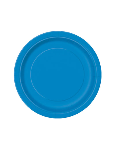 Assiettes rondes en carton pour dessert bleues