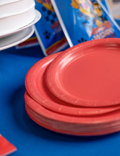 20 majhnih okroglih koralno rdečih kartonskih krožnikov 17.1 cm za sladico