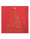 20 petites serviettes Noël Étincelant rouges 25 x 25 cm