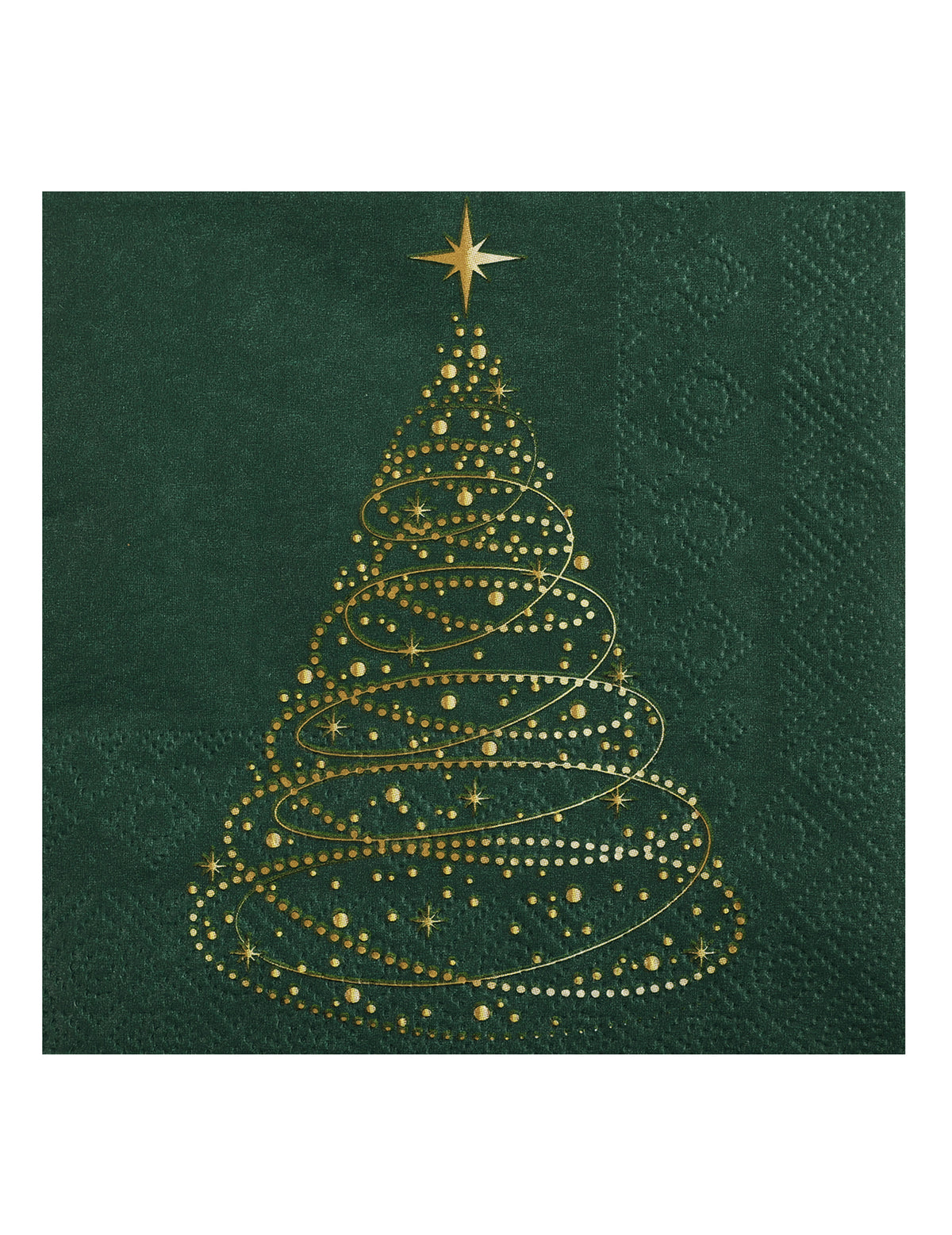 20 petites serviettes Noël Étincelant vert sapin 25 x 25 cm