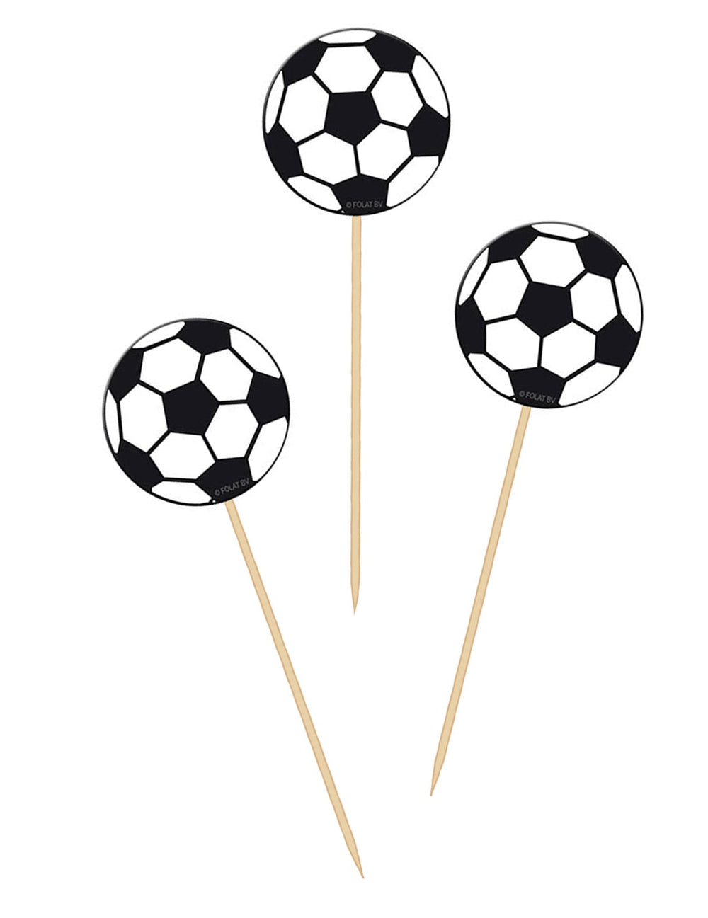 Bâtonnets Football pour fête noir et blanc