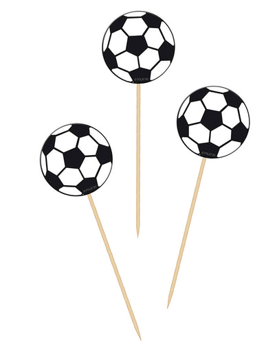 Bâtonnets Football pour fête noir et blanc