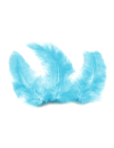 Plumes de décoration pour table turquoise lot de 20