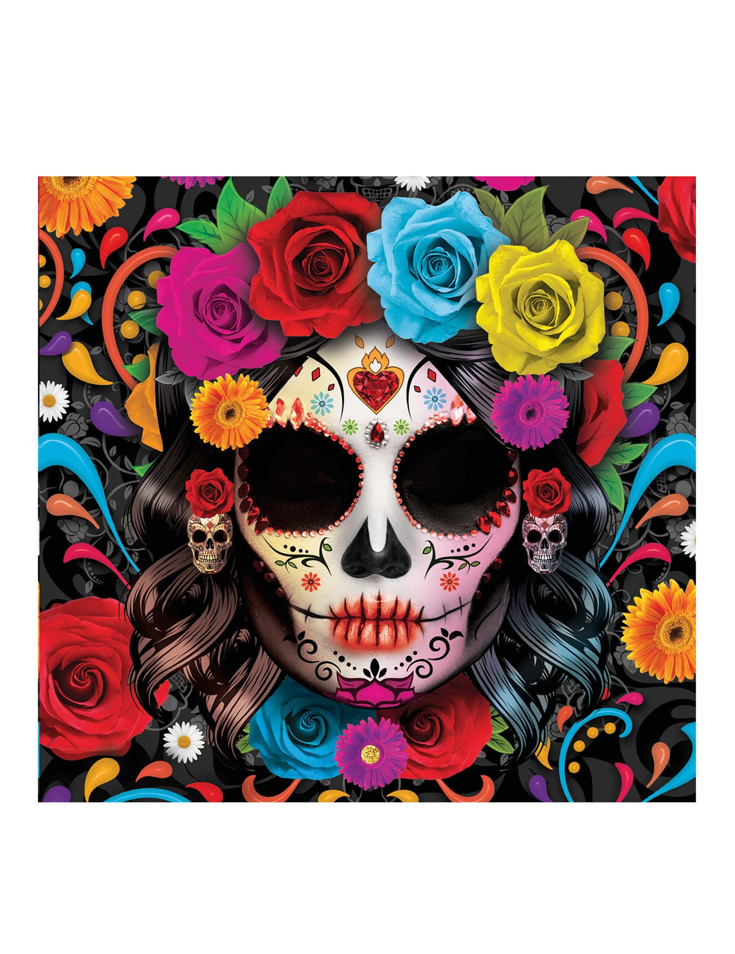 12 prtičkov Catrina Dia de los Muertos 16 x 16 cm