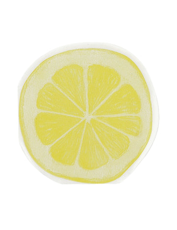 20 koktajl prtičkov z vzorcem rezine limone, rumen in bel papir, 24x24 cm, osvežujoč dizajn