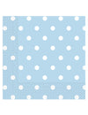 Serviettes en papier bleu ciel à pois blancs