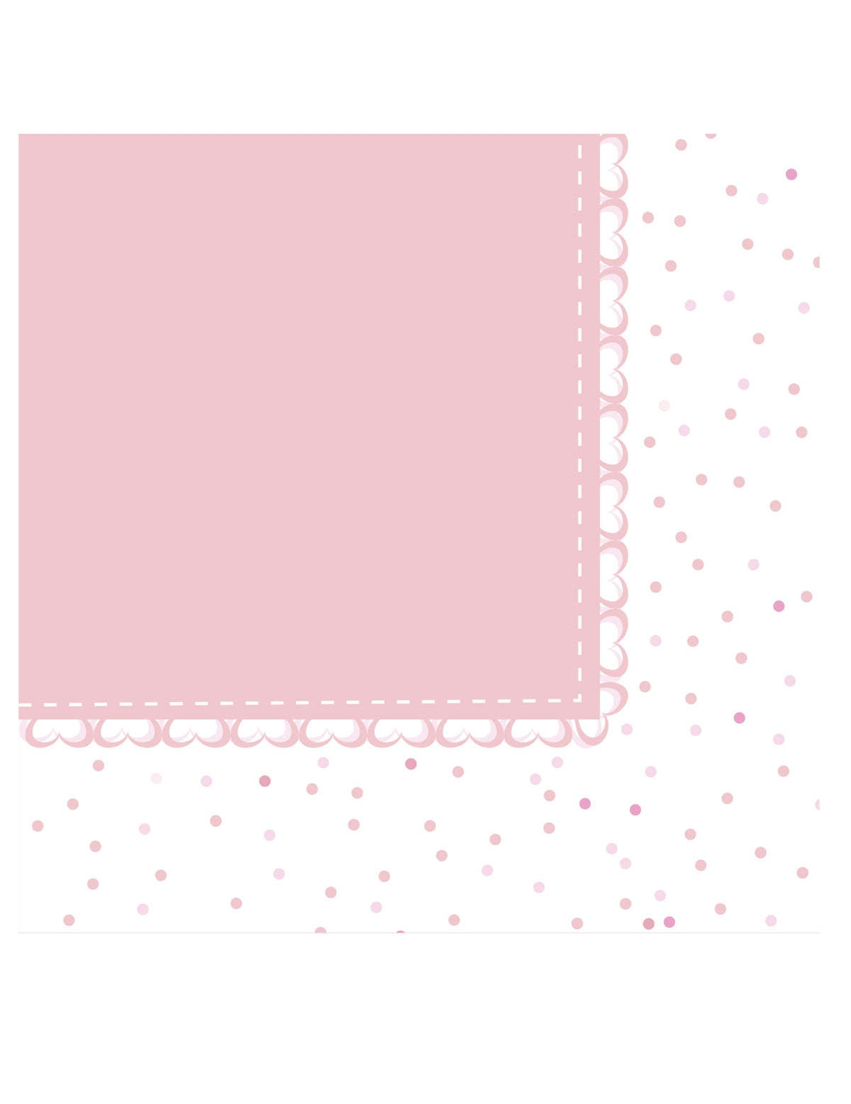 Serviettes en papier cœurs pour fête roses avec pois et bordure de petits cœurs