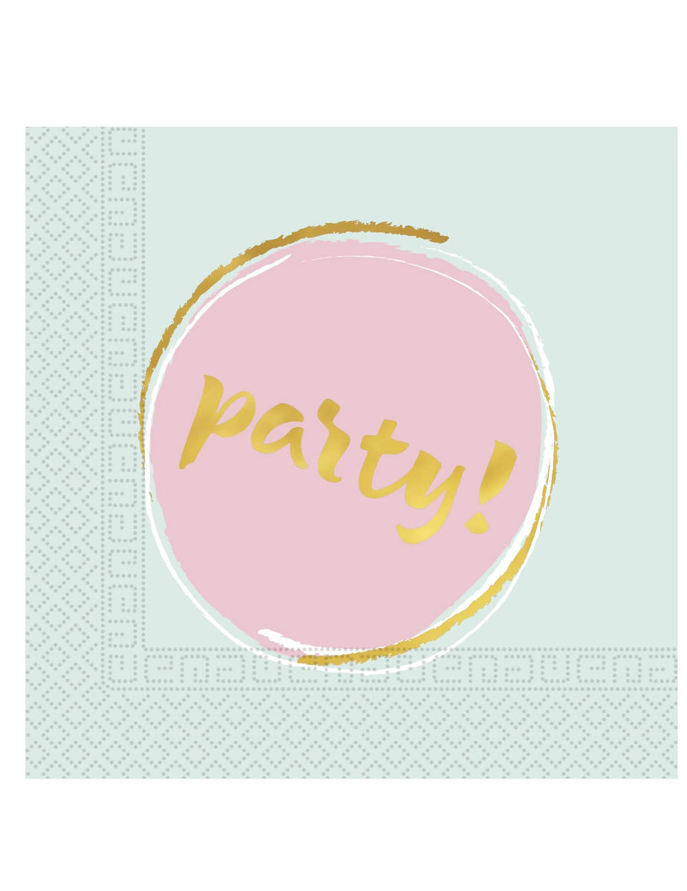 papirnati prtički Elegant Party za zabavo modra in roza pastelna z zlatim besedilom