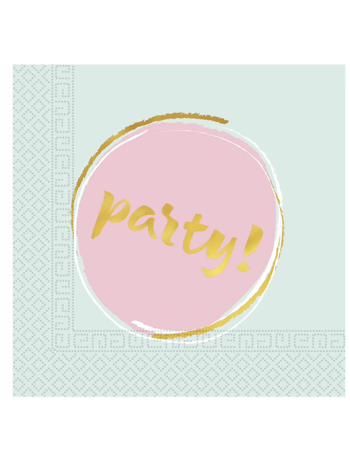 papirnati prtički Elegant Party za zabavo modra in roza pastelna z zlatim besedilom
