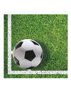 Serviettes en papier football pour fête motif terrain de foot vert
