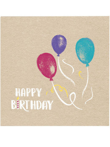 20 kraft in modrih papirnatih prtičkov za rojstni dan, 33 x 33 cm do pisanih balonov