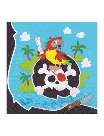 20 papirnatih prtičkov s piratsko tematiko, 33 x 33 cm za otrokov rojstni dan