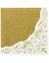Serviettes en papier porcelaine motifs baroques pour fête blanc et or