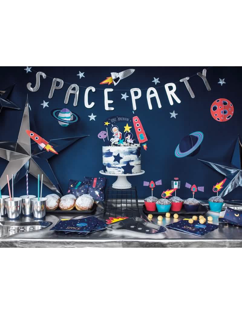 Postavitev na praznično mizo papirnati prtički Space Adventure