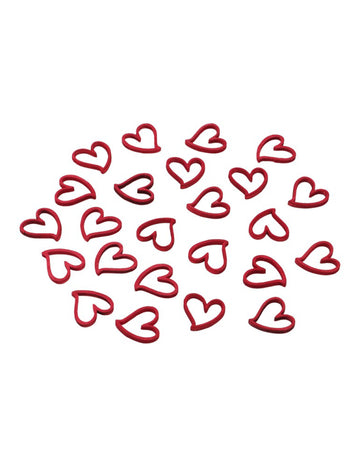24 lesenih konfetov v obliki rdečega srca 2 cm