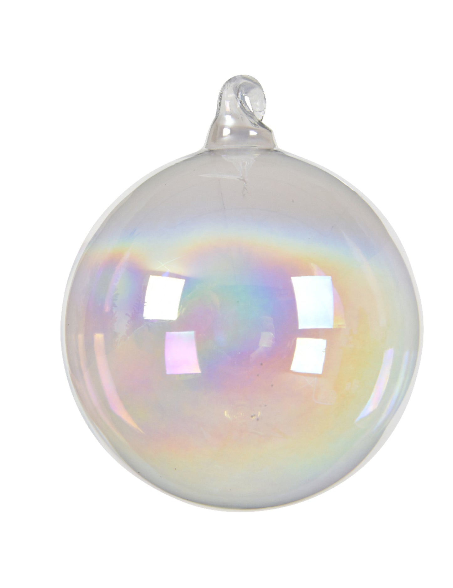 3 mavrične steklene kroglice 8 cm za jelko