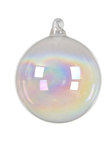 3 mavrične steklene kroglice 8 cm za jelko