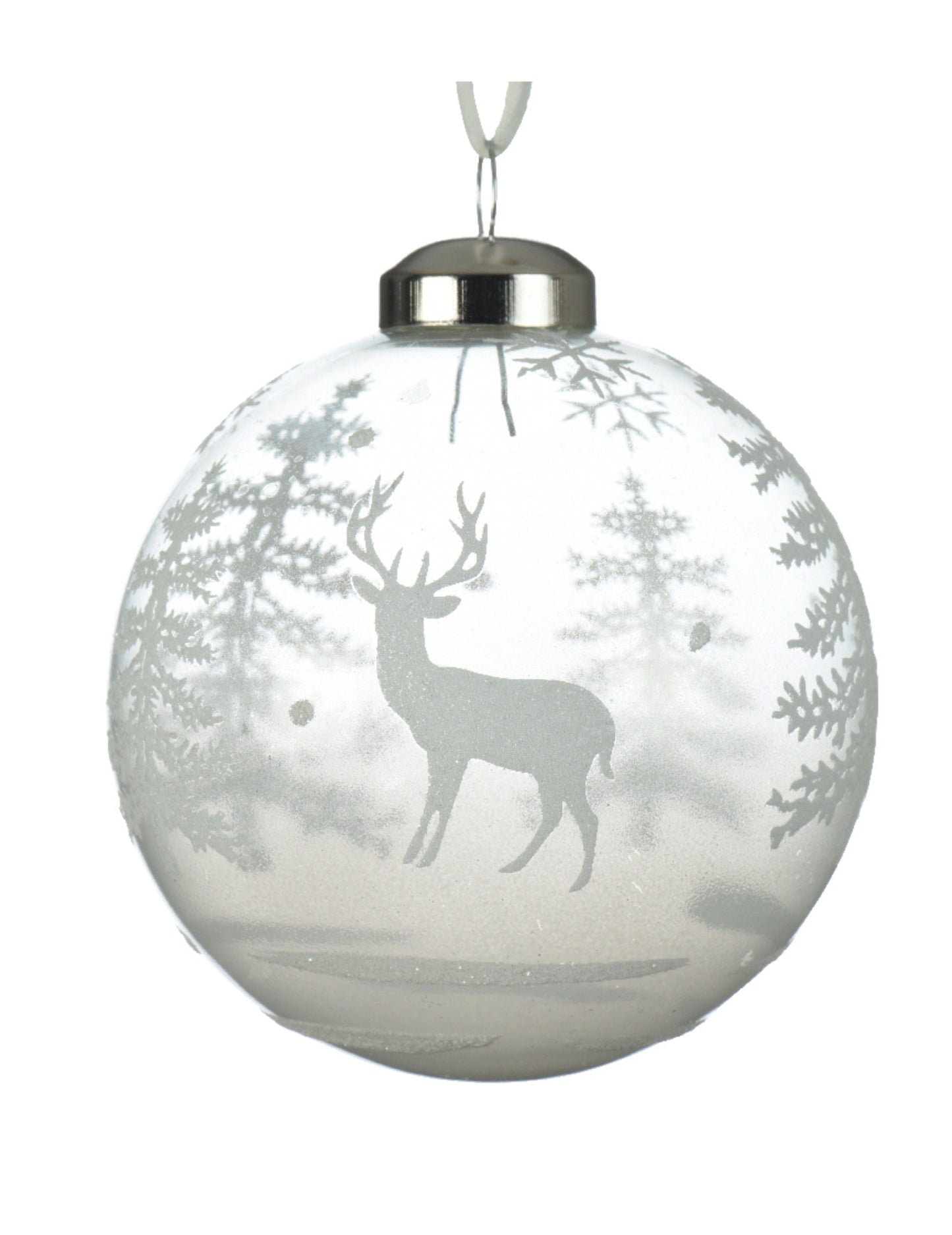 3 prozorne steklene kroglice s snežnimi vzorci 8 cm za jelko