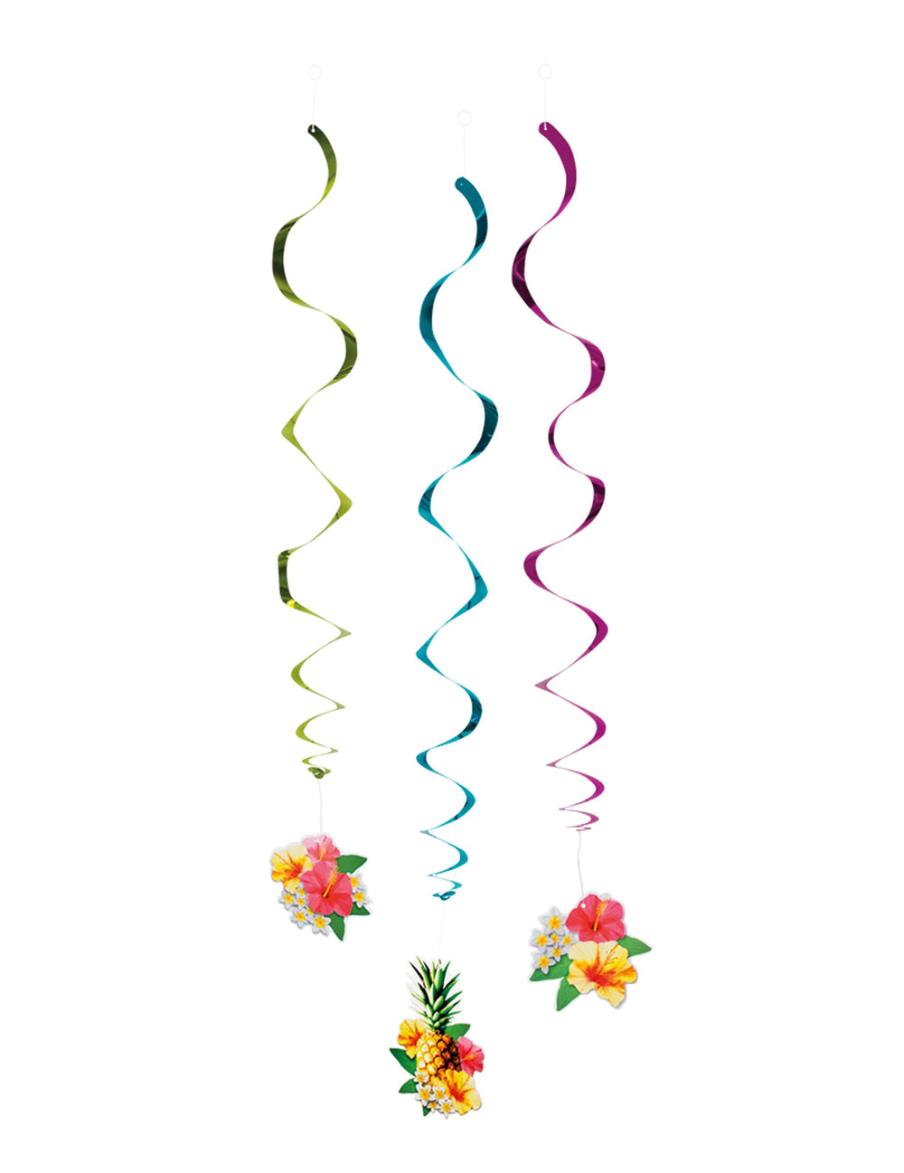 Décorations à suspendre Hawaii party multicolores avec fleurs et ananas