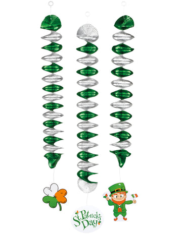 3 viseče spiralne dekoracije 60 cm Saint Patrick 