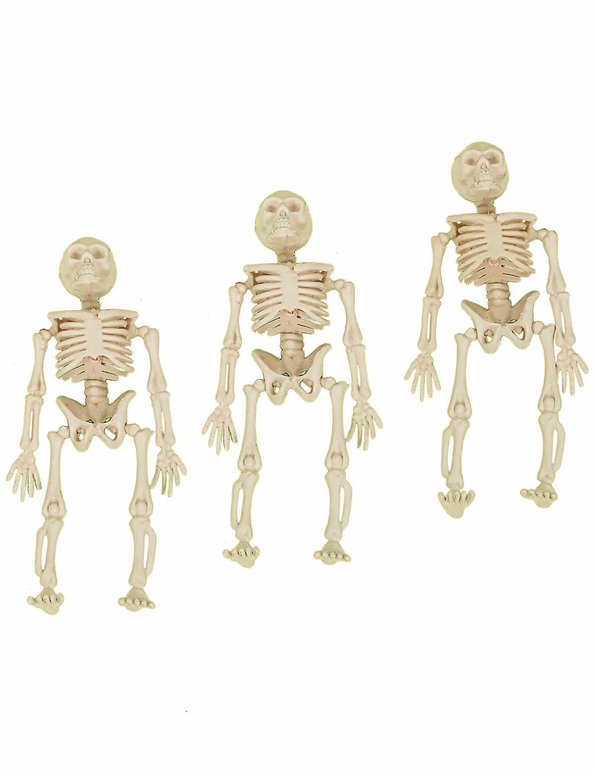 Komplet 3 okostnjakov za halloween v bež barvi