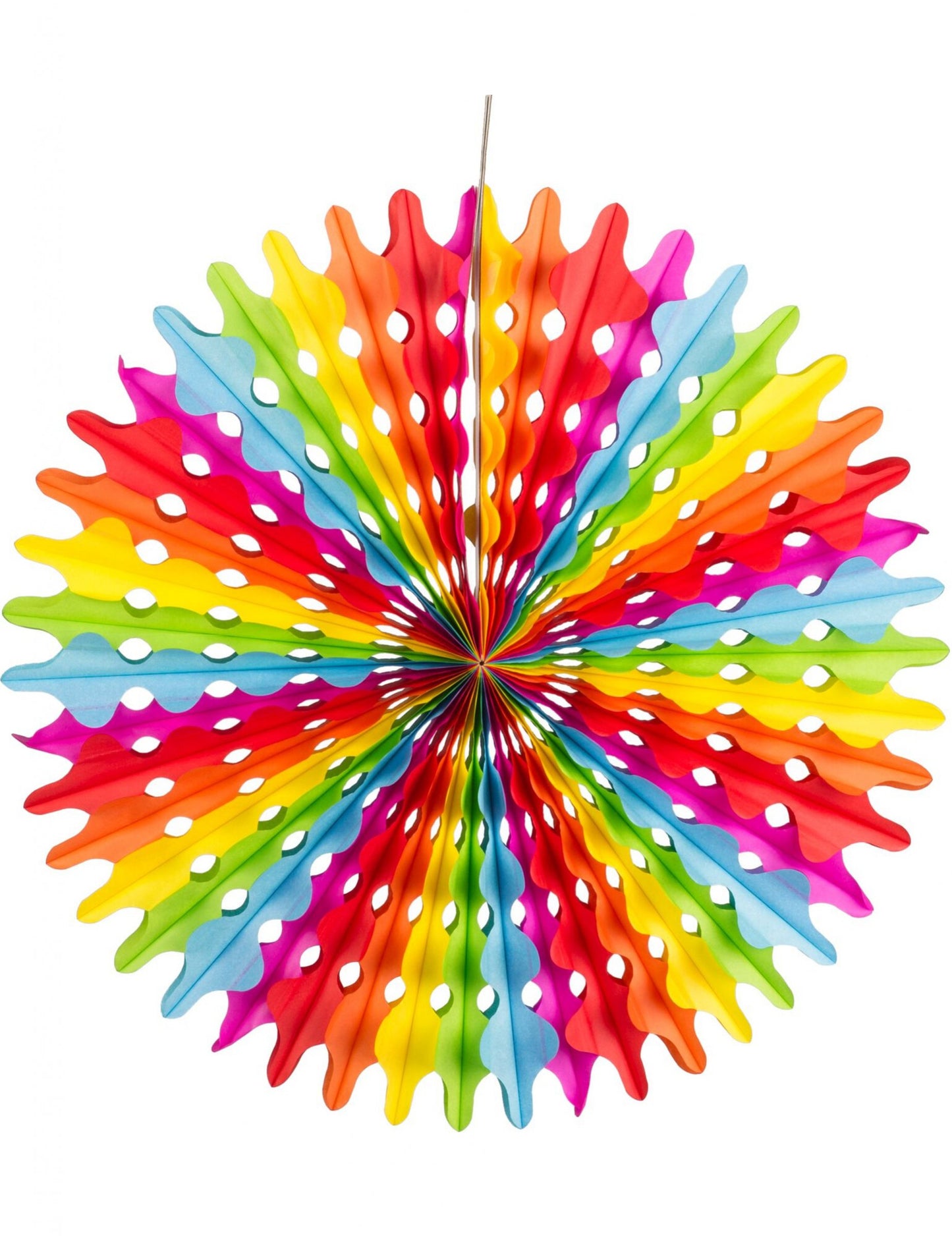 Eventails en papier arc-en-ciel pour fête multicolore