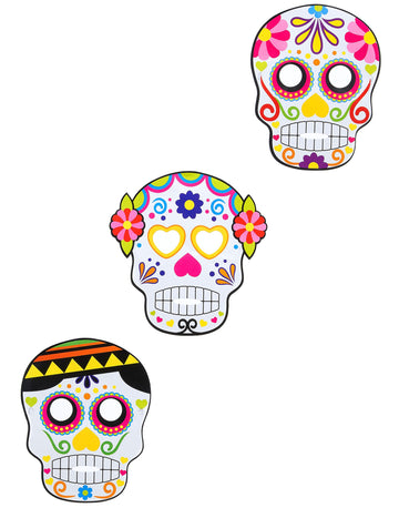 3 maske v ujemajočih se škatlah Dia de los Muertos Odrasli Halloween