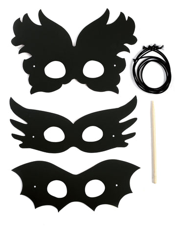 3 ploščate kartonske maske za praskanje za ustvarjalni festival obrti