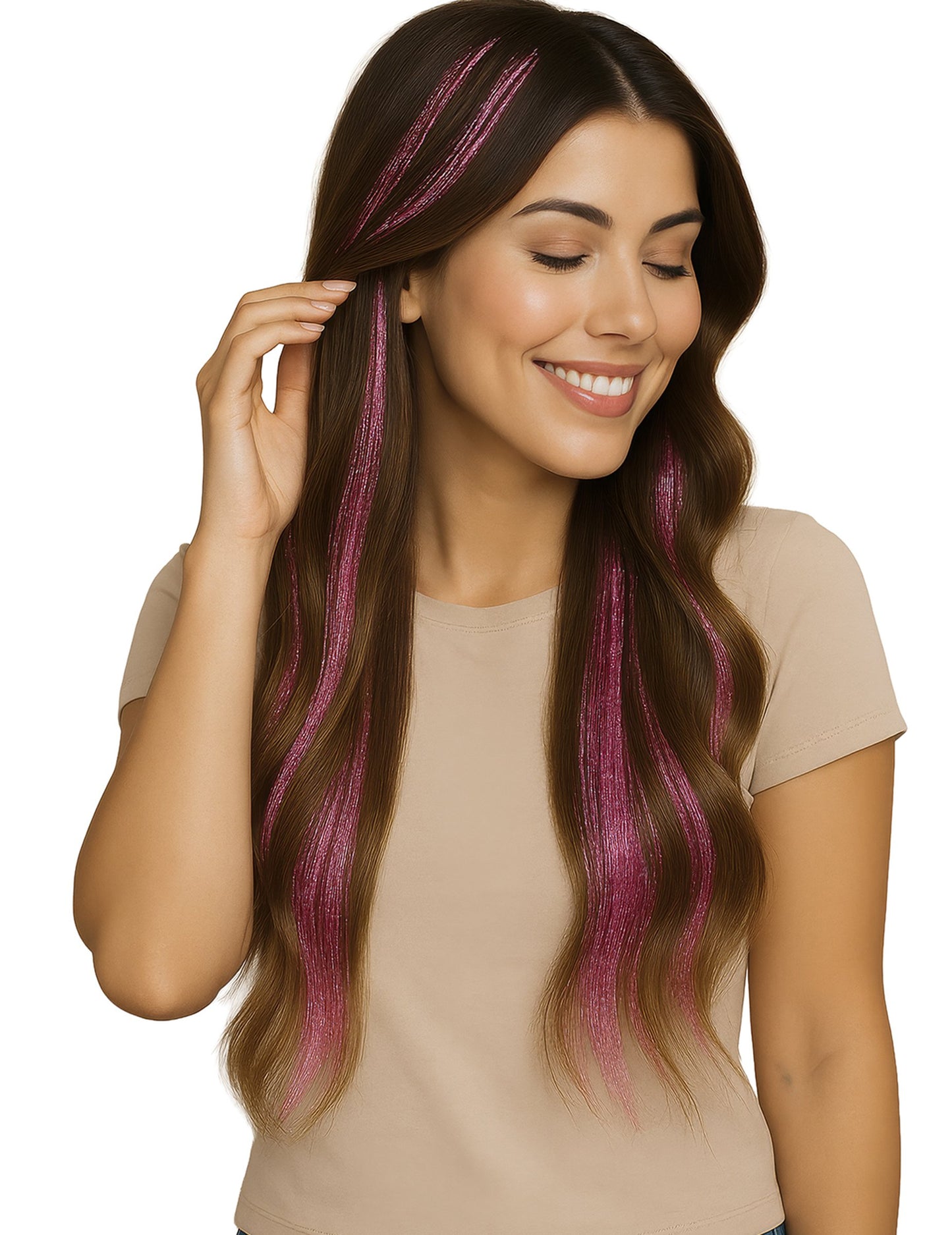 3 roza sijoči prameni 50 cm