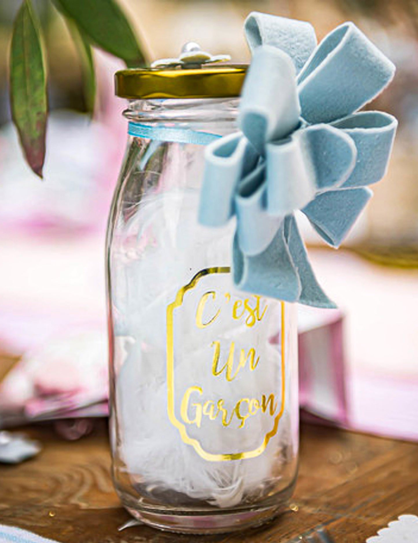 3 zategovalni vozli, nebesno moder in bel žamet, 9 cm Okraski za krst