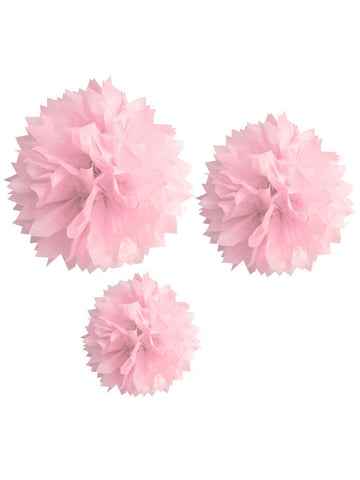 3 roza papirnate pompomi 20, 30 in 40 cm