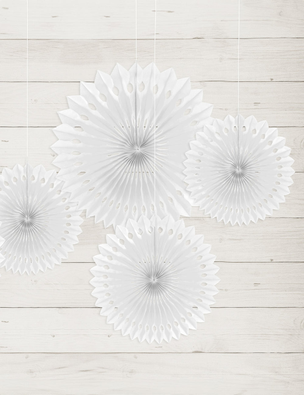Rosaces éventails en papier pour décoration blanc
