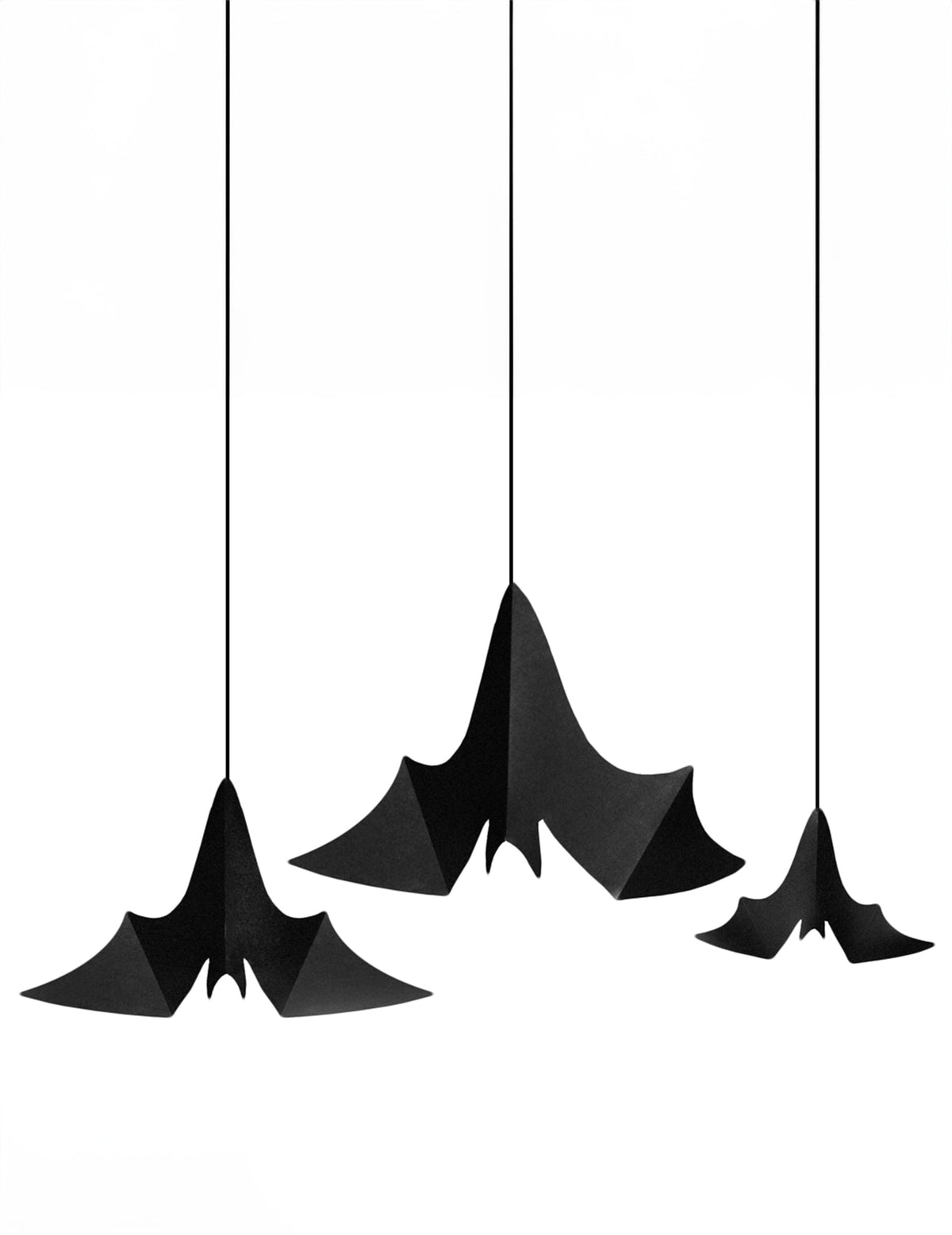 Suspensions en carton chauve-souris noires lot de 3