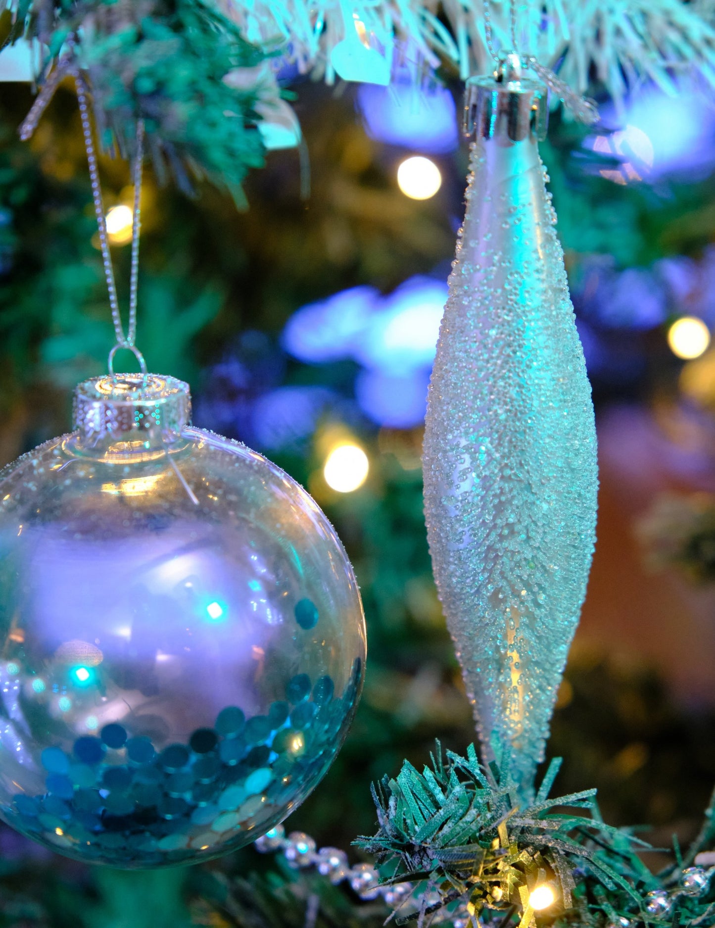 3 srebrne viseče lučke v obliki ledene sveče 15 cm bleščeče božično drevo