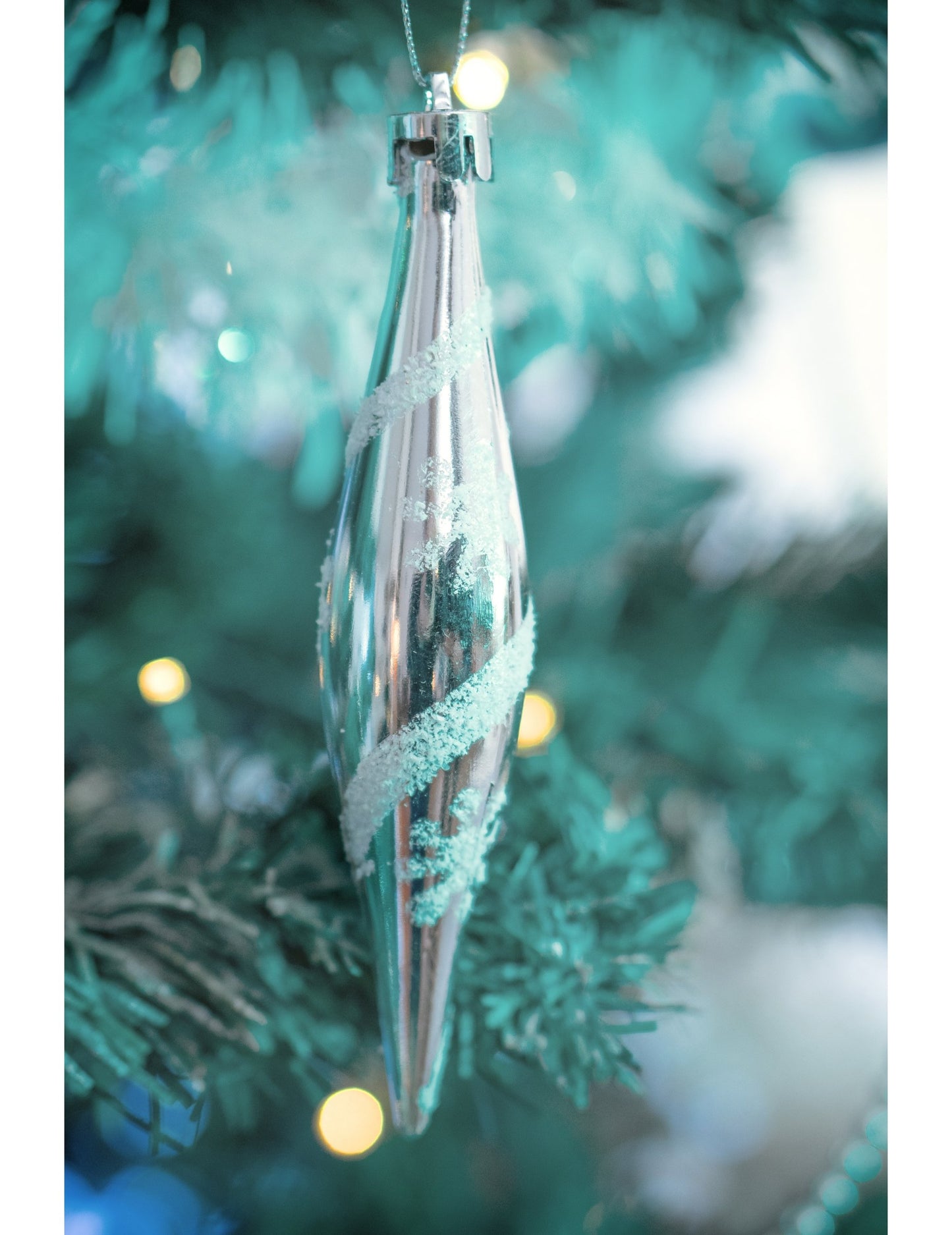 3 srebrne viseče lučke v obliki ledene sveče 15 cm bleščeče božično drevo