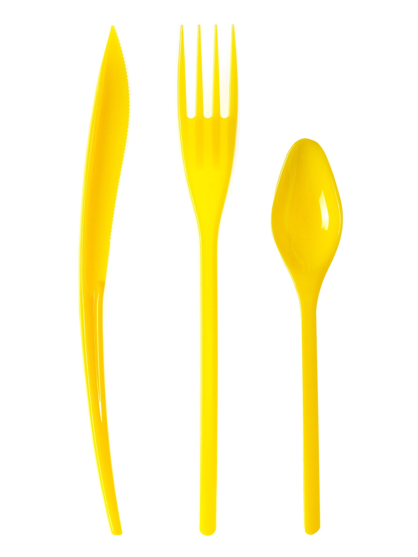 30 rumenih plastičnih jedilnega pribora - Premium 