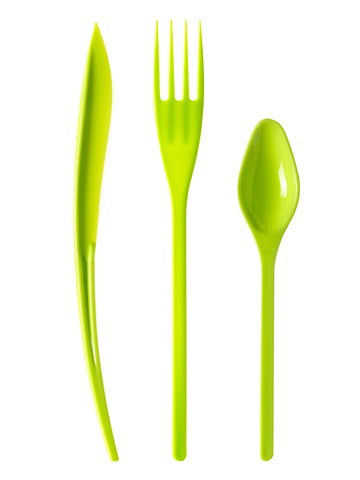 30 premium zelenih plastičnih jedilnih priborov 