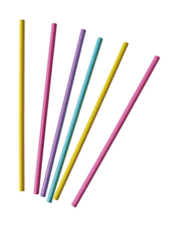 30 pailles en carton couleur néon 19,7 cm assorties