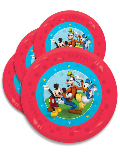 Assiettes réutilisables Mickey pour enfant rouges avec Dingo et Donald