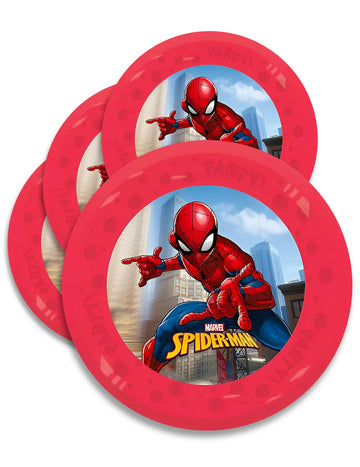 4 Assiettes réutilisables Spiderman 21 cm