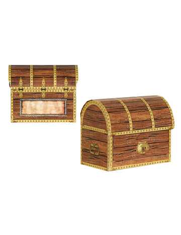 4 piratske kartonske škatle za zaklad 9 x 10 cm za sestavljanje 