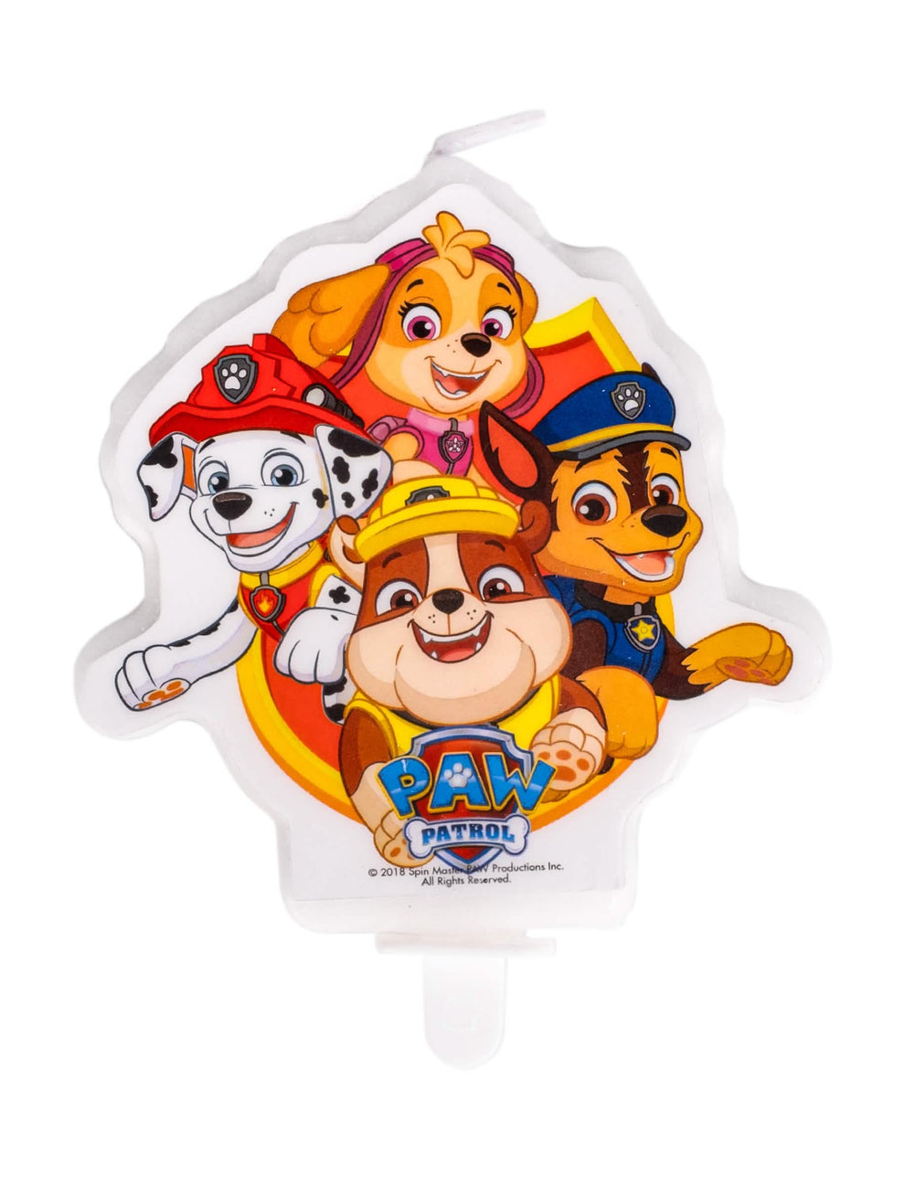 Velik načrt ilustracije likov sveč za rojstni dan Paw Patrol