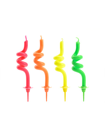 4 rojstnodnevne sveče večbarvne vrtine 8 cm