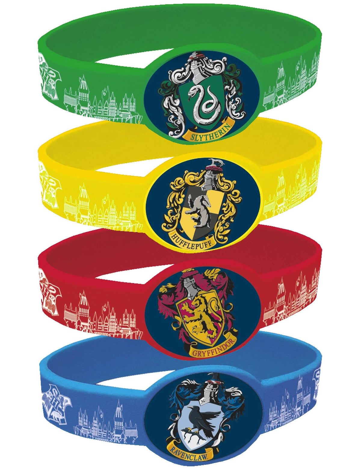Elastične zapestnice Harry Potter za otrok večbarvne z grbi Bradavičarke